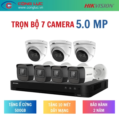 Trọn Bộ 7 Camera Hikvision 5.0MP